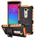Produktbild LG Leon LTE C40/ Tribute 2 (LS665) / Destiny L21G / Power L22C / Risio Case, DRUnKQUEEn Heavy Duty Rugged Hybrid Armor Dual Layer Hard Shell Tire Tread Grenade Grip Combat Tyre Textured Cover with Kickstand