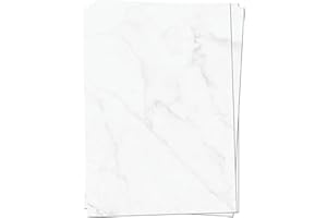 ‎PRESENTOU 50 x PRESENTOU Briefpapier beidseitig bedruckt 120 Gramm Papier | Motivpapier Urkundenpapier Urkunde Speisekarte Liebesbrief (Marmoriert, 50 Bögen)