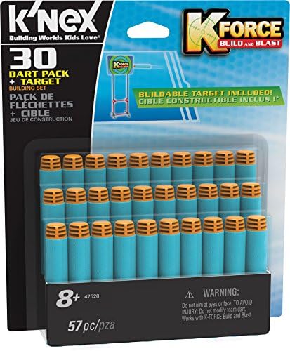 K'nex K Force 30 Dart Pack &amp; Target - Children Boy Boys Kids Child Number One Build &amp; Shoot Ideal Present Gift for Xmas Stocking Filler Christmas Easter Reward or Treat Idea Construction Toys Age 8+