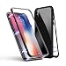 Produktbild Samsung Galaxy Note 8 Hülle, Jonwelsy Metallrahmen Magnetische Adsorption Handyhülle mit eingebautem Magnetklappdeckel, Ultra Dünn Gehärtetes Glas Transparente Back Cover für Samsung Galaxy Note 8