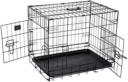 Pet Trex 2190 ABS 24 Inch Dog Crate Folding Pet Crate Kennel for Dogs, Double Door