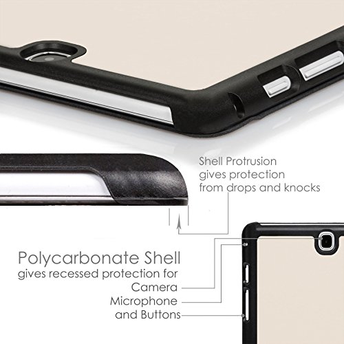 Forefront Cases® Neue Origami Leder Hülle / Tasche / Case / Cover für Samsung Galaxy Tab A 9.7 SM-T550 (Mai 2015) – Rundum-Geräteschutz und intelligente Auto-Sleep-Wake-Funktion mit 3-JAHRES-GARANTIE VON FOREFRONT CASES – inkl. Eingabestift und Displayschutz - 7