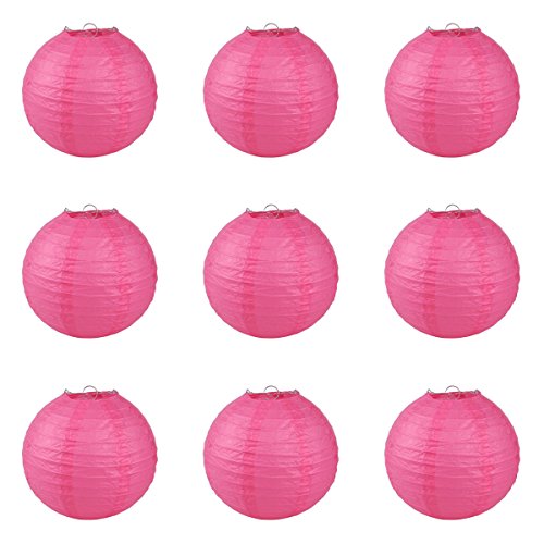 YL 9er. Papier Lampions Laternen Rosa (10cm)
