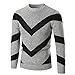 Produktbild Herren Pullover FORH Winter langarm Sweatshirt Pullover Vintage Rundhalskragen Strickpullover Slim fit Strickwaren Sweater Outwear Warm weich Jumper Pullover Wolle Pulli tops (L, Grau)