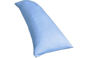 ‎TRAUMREITER Traumreiter Visco Dream Seitenschläferkissen mit Bezug Baumwolle Mittel Blau, schweres Memory Foam Schwangerschaftskissen, XXL langes Seitenschläfer Kissen Body Pillow, Höhe & Festigkeit verstellbar