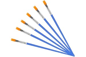 WYAN 6 Stück Flache Pinsel, Kleine Pinselmenge Für Feine Details, Kunstmalerei-acryl, Öl, Aquarell, Gouache, Modell, Graffiti-Zeichnung (Blau).