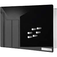Relaxdays Cassetto Portachiavi A Muro Con Pannello Magnetico In Vetro 20×30 Cm – 7 Ganci E 6 Magneti Inclusi, Scrivibile E Magnetico