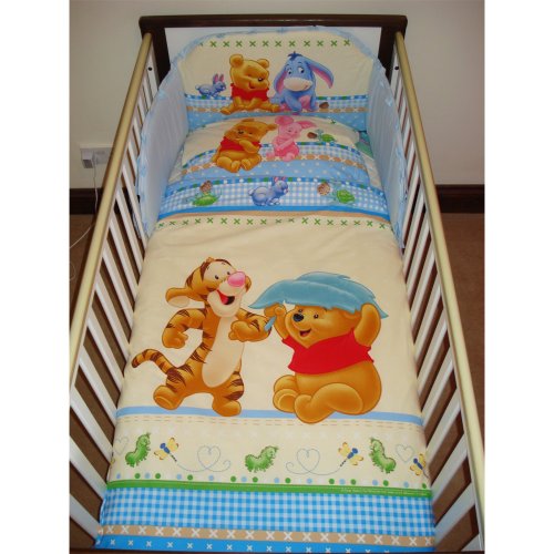 Disney Winnie & Tigger Bedding Set for Cot or Cotbed Blue (Cotbed - 140 x 70cm)