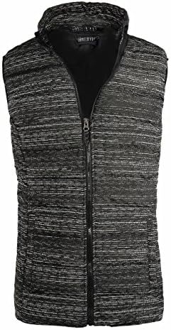 Men's Plus Size Basic Lightweight Puffer Vest Black+White US M/Label 42/44