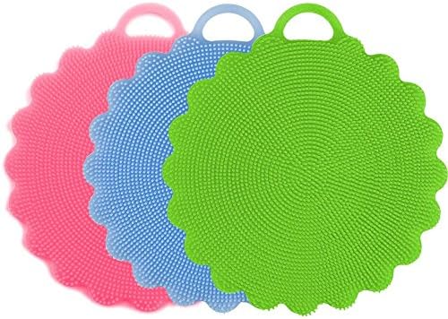 3x Cleaning Cloths, Hygienic Kitchen Sponge, for a clean house is the ideal Washing-Up Sponge or sponge cleaning sponge, Multipurpose, Food Grade Silicone 3 pieces