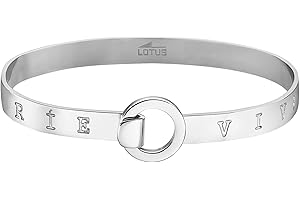 LOTUS STYLE Pulsera Acero Inoxidable Mujer LS2025-2/5 - Sofisticado Brazalete con Pulido y Acabado Refinado 6,34 cm - Ideal para Regalo de Cumpleaños - Aniversario - Ocasiones Especiales