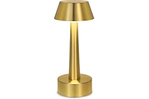OCEST Rechargeable Cordless Table Lamp Small Battery Operated Lamp Dimmable Touch Bedside Night Light Gold Table Lamp for Restaurant Bar Hallway Lounge Bedroom Dining Table Indoor Outdoor