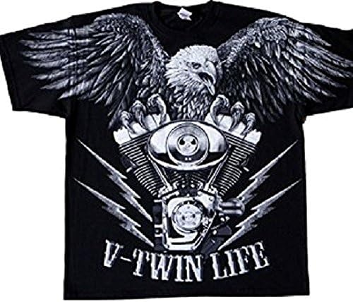 V-TWIN LIFE LOUD PIPES SAVE LIVES Short Sleeve biker Men's T-Shirt (size XL)