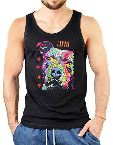 Art & Detail Shirt Neon Tank Top Herren: Thoughtful Pit Bull