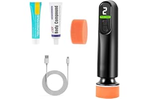 SGZIOO Lucidatrice Auto Senza Fili, Kit Mini Lucidatrice Auto con 3 Marce, Batteria Ricaricabile Al Litio 2000mah, Mini Lucidatrice Rotorbitale per Lucidare e Riparare i Graffi Sulle Auto