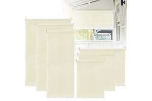 UISEBRT Store extérieur vertical Pare-soleil Store occultant pour extérieur, Protection UV, Vonvient au balcon (180 x 140 cm, Beige)