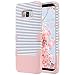 Produktbild ULAK Galaxy S8 Plus Hülle, S8 Plus hülle Silikon Shockproof Gehäuse Luxus 3in1 case Cover Hybrid Schlag Anti-Rutsch Harte Schutzhülle für Samsung Galaxy S8 Plus (minimale Streifen Rose Gold)