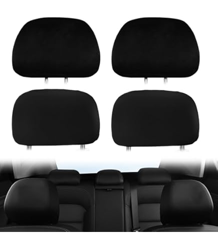 4 Copri Poggiatesta Auto Elastici - Beige, Morbidi E Lavabili Per Auto, SUV E Camion