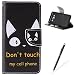 Produktbild Feeltech Samsung Galaxy J510/J5 2016 Hülle [Berühren Sie Stift] Elegant PU Leder Tasche Magnetverschluss Ultra Schlanke hülle Gemalte Colour Muster Design Mit Back Cover Etui Skin Shell Purse hülle Standfunktion Kredit Kartenfächer Folio Mit Karten Geldscheinfach im Bookstyle Schale Für Samsung Galaxy J510/J5 2016 - Karikatur Katze