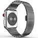 Produktbild MoKo Armband für Apple Watch 42mm Series 3/2 / 1, Edelstahl Wrist Band Uhrband Uhrenarmband Erstatzband mit Butterfly Metallschließe für Apple Watch 42mm 2017, Dunkel Space Grau