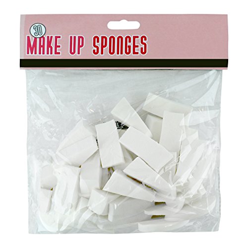 AMOS 30PC Professional Beauty Makeup Make Up Cosmetic Sponges Round Wedges Foundation Powder Blenders Blending Applicators Puffs Removers