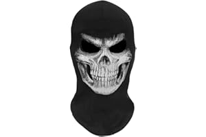 APPLYSU Ghost Mask Mw2 Men Skull Balaclava Black Full Head Windproof Skeleton Ski Mask for Sport Halloween Cosplay Costume Props