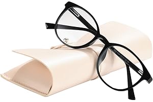 ‎FONHCOO FONHCOO Blaulichtfilter Brille Damen TR90 Blaulichtbrille ohne Sehstärke, Superleichte Anti-Müdigkeit Computerbrille Gaming Schutzbrille (Schwarz)