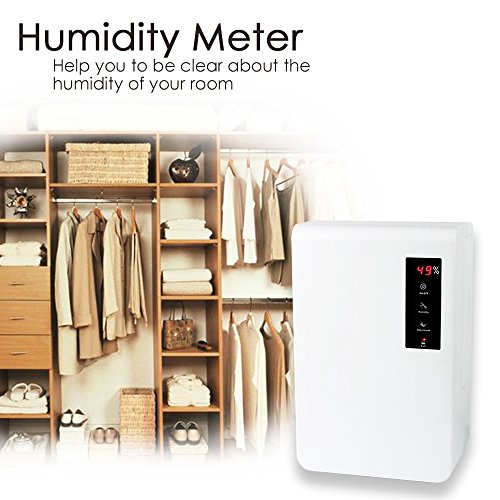 [Luftentfeuchter] LAGUTE Tragbarer Luftentfeuchter, 3000ml Wassertank, Feuchtigkeit 1500ml/24h, mit Hygrometer und Halbleiter (Leise, Weiß) - 5