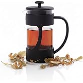 Deconox 350 ml French Press Filtre Kahve ve Bitki &Ccedil;ayı Demleme Kupası | Metal Filtreli, Isıya Dayanıklı, Portatif Siyah Demli