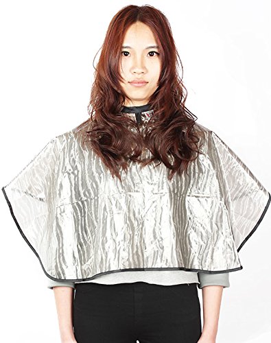 Short Salon Barbers All-purpose Cape, Waterproof Coloring Cape with Velcro Closure (Pack of 1)