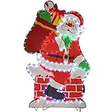 WeRChristmas Santa on Chimney LED Rope Lights Silhouette Outdoor Christmas Decoration, 95 cm - Large, Multi-Colour (Garden &amp; Outdoors)