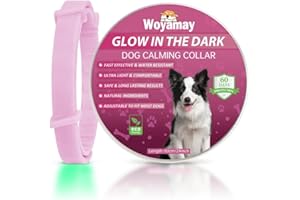 Woyamay Collare Calmante per Cani, Collare Luminoso per Cani Calmante Anti-ansia Regolabili, Collare Cane ai Feromoni Calmante Naturale a 60 Giorni per Cani di Tutte le Taglie, Rosa