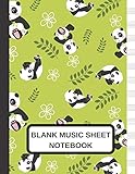  Blank Music Sheet Notebook: Large Music Manuscript Paper Journal Baby Panda With Bamboo, Staff Paper, Music Composition And Songwriting Notebook