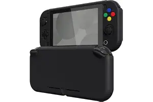 eXtremeRate PlayVital Funda para Nintendo Switch Lite, Carcasa Protectora con Protector de Pantalla de Vidrio Templado, Protector Duradero, Accesorios para Switch Lite (Negro)