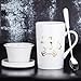 Produktbild LOYWT Cartoon creativo Zodíaco chino doce tazas de cerámica personalidad Tazas de Té tazas cucharas tazas de café tazas de oficina.Ovejas (blanco)