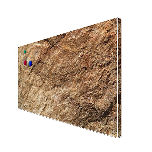 banjado – Pinnwand Magnettafel weiß 78cm x 37cm quer mit Motiv Steinstruktur - 3