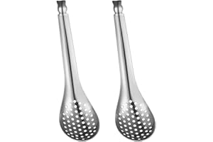 TOYANDONA Multifunction Cooking Spoon Small Slotted Spoon 2pcs Stainless Steel Slotted Spoons Slotted Serving Spoon Small Colander Scoop Stainless Steel Colander Scoop