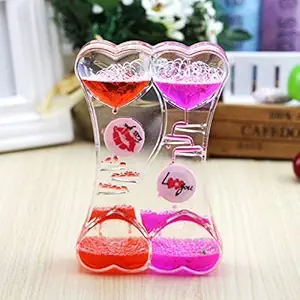 Lilone Acrylic Heart Shape Hourglass , 12x7cm, Transparent