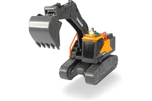 Dickie Toys 203723005 VOLVO Koparka łańcuchowa dla dzieci 23 cm, oficjalny licencjonowany pojazd do piaskownicy, pojazd budowlany na plac budowy, światło i dźwięk, zabawka dla dzieci od 3 lat