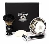 DOUBLE EDGE SAFETY RAZOR SHAVING SET Badger Hair Shaving Brush 4 MEN GIFT SET double edge razor kit ( NO BLADES INCLUDED )