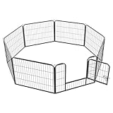 Türe für einfachen Zugang: Mit eingebauter Türe für einen einfachen Zugang für die Welpen. Der Auslauf kann im Außenbereich mit Hilfe von Erdankern zusätzlich befestigt und stabilisiert werden.