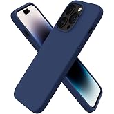 URUCHI iPhone 14 Pro ile Uyumlu Kılıf, İ&ccedil;i Kadife Kaplamalı İnce Sıvı Silikon Tam Koruma Yumuşak Jel Silikon Kapak, Lacivert