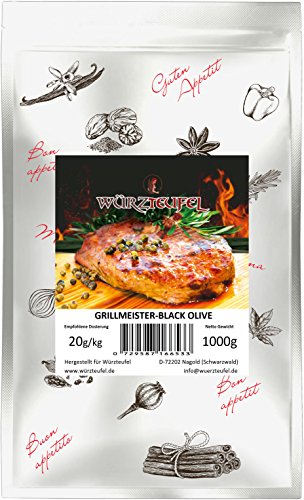 Preisvergleich Produktbild Black Olive, Schwarze Olive mediterrane Grill - Gewürzzubereitung, Grillmeister Edition. Beutel 1000g. (1 KG).
