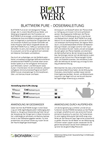 12er Pack BLATTWERK Pure Bio Düngemittel – 12 x 1L: 100% veganer, organischer NPK Dünger mit Aminosäuren. Flüssiger Naturdünger aus Gras - 3