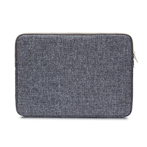 DOMISO 14 Zoll Einfachen Stil Laptoptaschen Business Laptop Notebook Hülle Sleeve Laptoptasche Sleeve Hülle Schutztasche , Schwarz Grau - 3