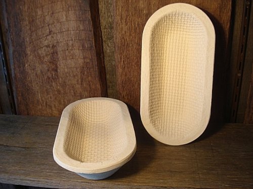 Gärkorb Gärkörbchen Holzschliff oval für 1,0 kg Brote mit Waffelmuster, inkl. Info 'perfekt Brot backen'