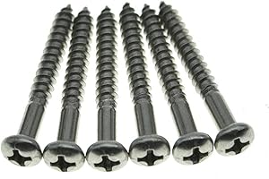 KAISH - Confezione da 6 viti di montaggio a ponte a tremolo in acciaio inox Phillips a testa ovale per chitarra Fender Strat/Stratocaster