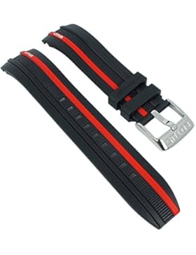 Lotus Ersatzband Uhrenarmband schwarz aus Kunststoff für Marc Marquez Armbanduhr L15881, Farben:schwarz/rot