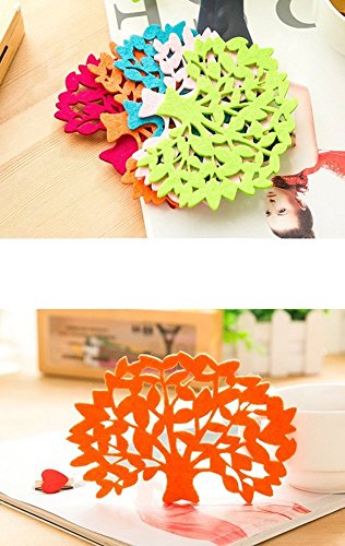 Qingsun Kreativ Untersetzer Glasuntersetzer Baumform für Bar Küche Schwarz (5 Stück) - 4