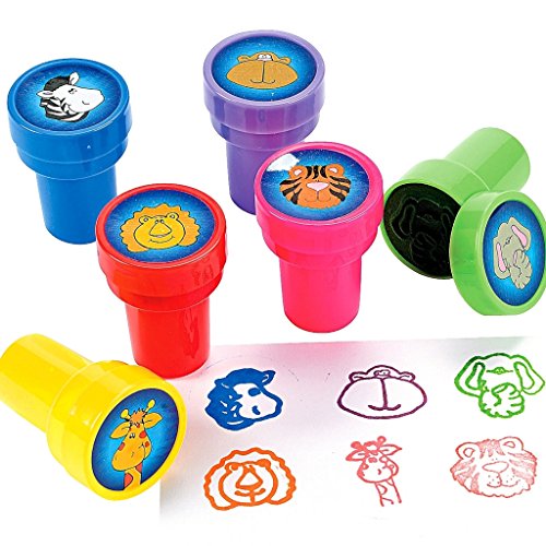 6 x Stempel Zoo Tiger Elefant Giraffe Zebra Löwe Bär Zootiere Kinderstempel Mitgebsel Geburtstag Wilde Tiere Einschulung